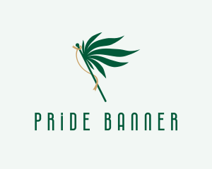 Cannabis Leaf Flag logo design