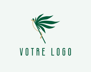 Cbd - Cannabis Leaf Flag logo design