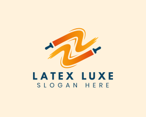 Latex - Renovation Painting Brush logo design