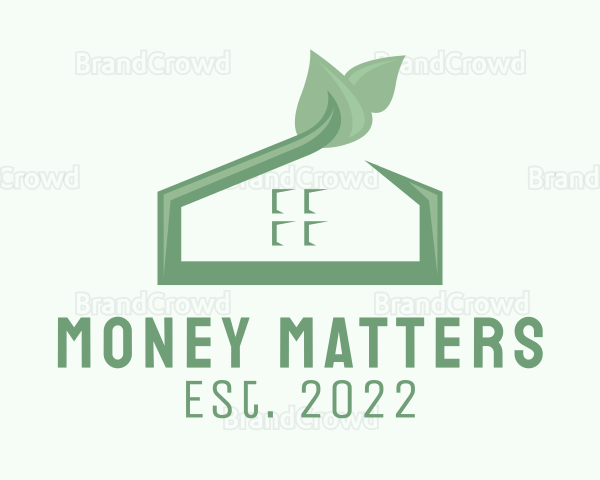 3D Leaf Green House Logo