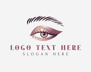 Lash Extension - Metallic Eye Makeup logo design