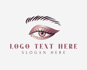Lashes - Metallic Eye Makeup logo design
