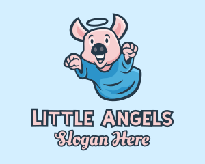 Holy Angel Pig Piglet logo design