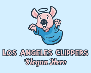 Holy Angel Pig Piglet logo design