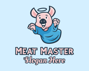 Holy Angel Pig Piglet logo design