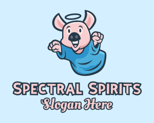 Holy Angel Pig Piglet logo design