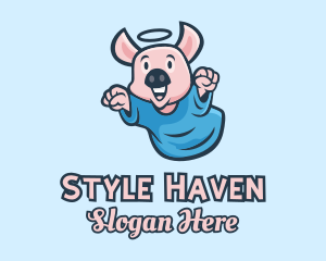 Spirit - Holy Angel Pig Piglet logo design