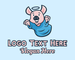 Holy Angel Pig Piglet Logo