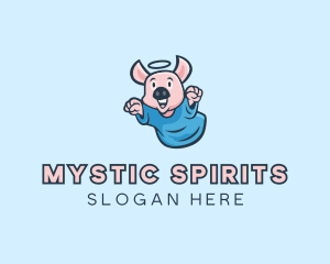 Holy Angel Pig Piglet logo design