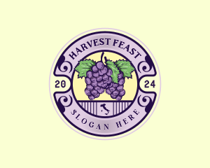 Grapes Fruit Italy logo design