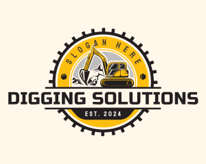 Excavator - Excavation Backhoe Construction logo design