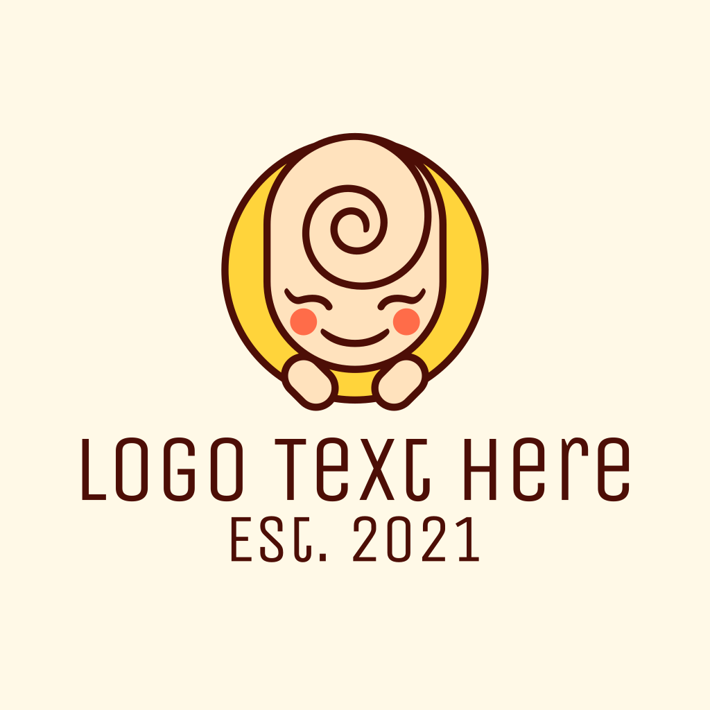 Line Art Baby Mascot Logo BrandCrowd Logo Maker