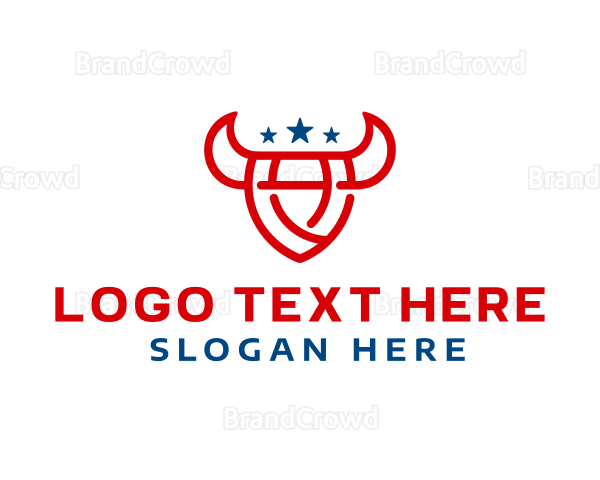 Bull Shield Horns Logo