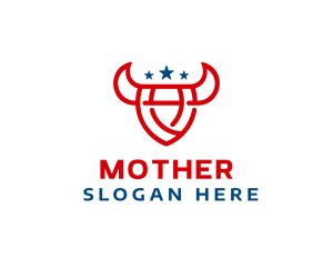 Ranch - Bull Shield Horns logo design