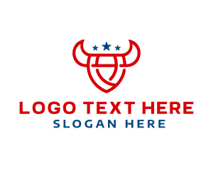 Bull Shield Horns Logo