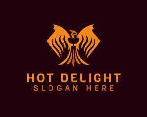 Hot Phoenix Wings  logo design