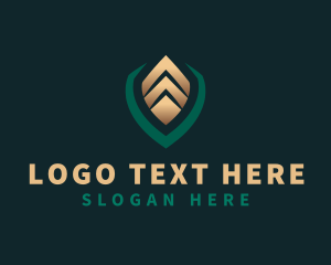 Alphabet - Mountain Shield Letter V logo design