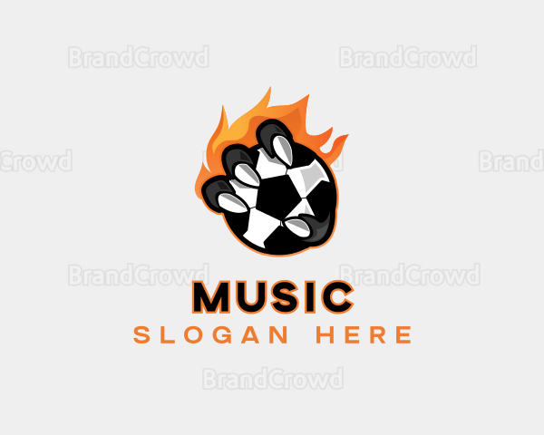 Flaming Soccer Football Logo