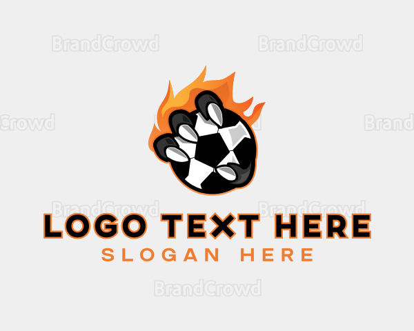 Flaming Soccer Football Logo