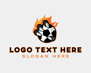 League - Flaming Soccer Football logo design