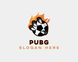 Flaming Soccer Football Logo