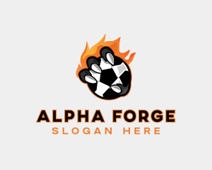 Flaming Soccer Football logo design