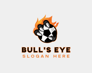 Flaming Soccer Football logo design