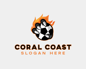 Flaming Soccer Football logo design