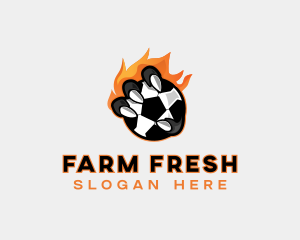 Flaming Soccer Football logo design