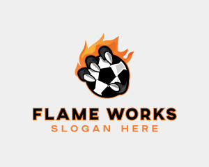 Flame - Flaming Soccer Football logo design