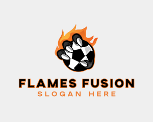 Flaming Soccer Football logo design