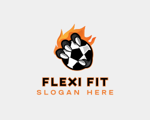 Flaming Soccer Football logo design