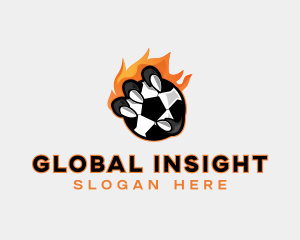 Flaming Soccer Football logo design