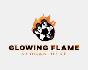 Flaming Soccer Football logo design