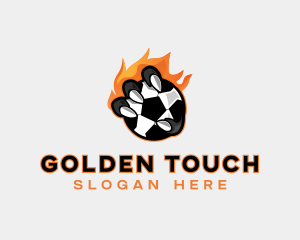 Flaming Soccer Football logo design