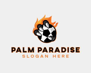 Flaming Soccer Football logo design