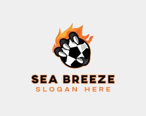 Flaming Soccer Football logo design