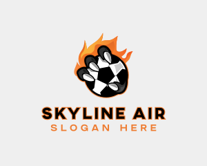 Flaming Soccer Football logo design