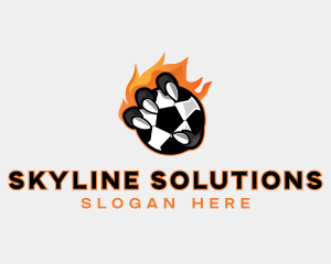 Flaming Soccer Football logo design