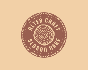 Circle Rope Lumber Woodcraft logo design