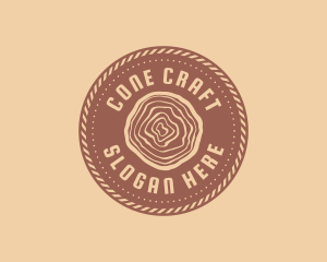 Circle Rope Lumber Woodcraft logo design