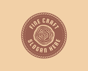 Circle Rope Lumber Woodcraft logo design