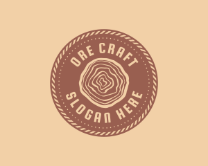 Circle Rope Lumber Woodcraft logo design