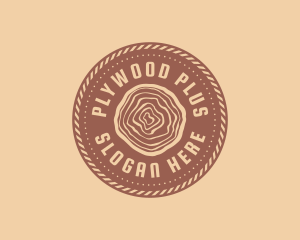 Circle Rope Lumber Woodcraft logo design