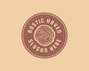 Circle Rope Lumber Woodcraft logo design