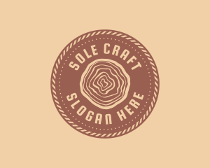 Circle Rope Lumber Woodcraft logo design