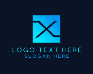 Retail - Cyber Tech Web Letter X logo design