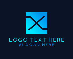 Cyber Tech Web Letter X Logo