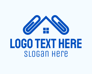 Remote Work - Office House Clip logo design