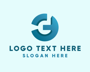 Round - Blue Startup Number 3 logo design